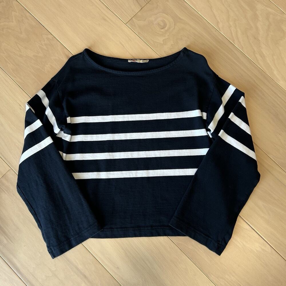 Faherty Cotton Sport Jersey Tee Striped Long Sleeve Women’s XS